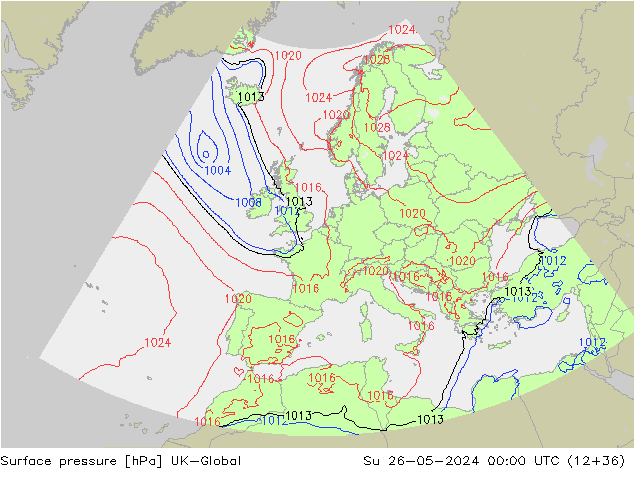 pressão do solo UK-Global Dom 26.05.2024 00 UTC