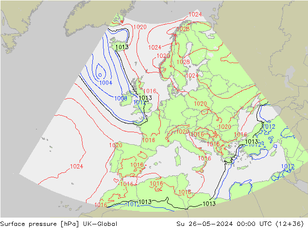 Luchtdruk (Grond) UK-Global zo 26.05.2024 00 UTC