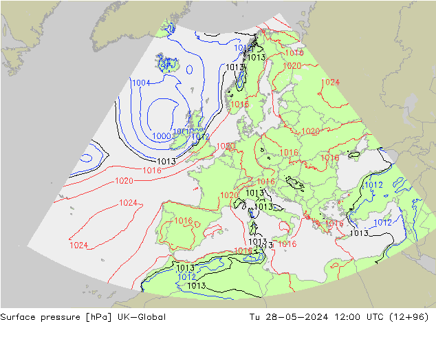приземное давление UK-Global вт 28.05.2024 12 UTC
