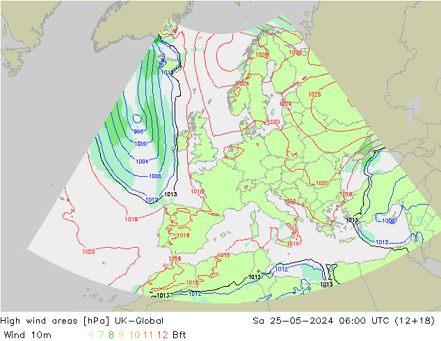 High wind areas UK-Global Sa 25.05.2024 06 UTC