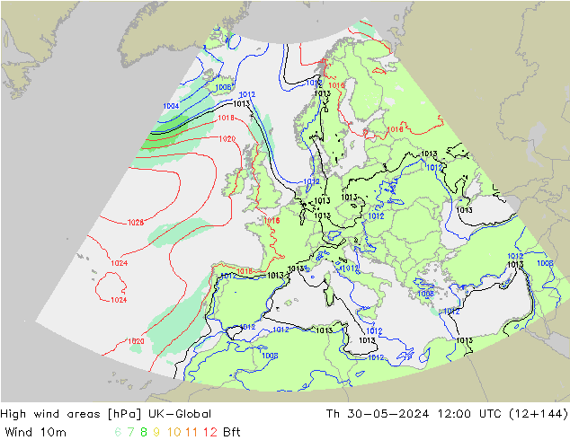 High wind areas UK-Global Čt 30.05.2024 12 UTC