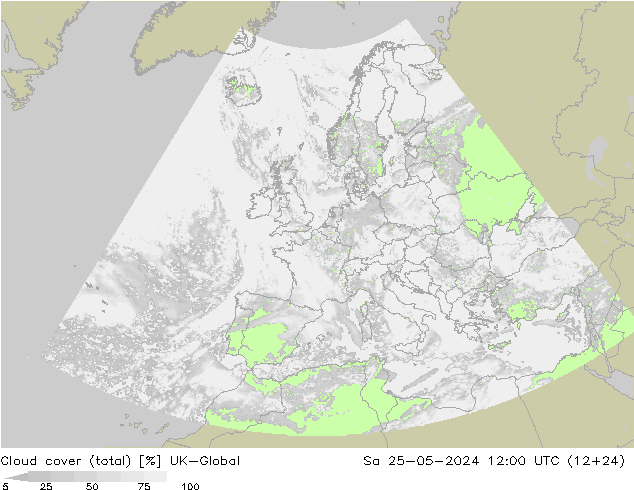 Wolken (gesamt) UK-Global Sa 25.05.2024 12 UTC