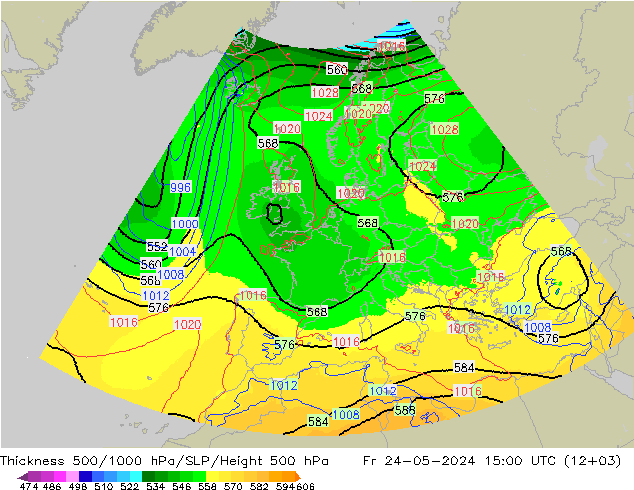 Thck 500-1000гПа UK-Global пт 24.05.2024 15 UTC