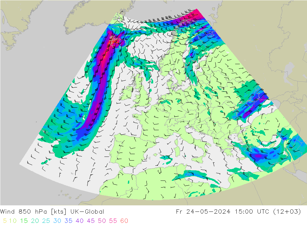 wiatr 850 hPa UK-Global pt. 24.05.2024 15 UTC