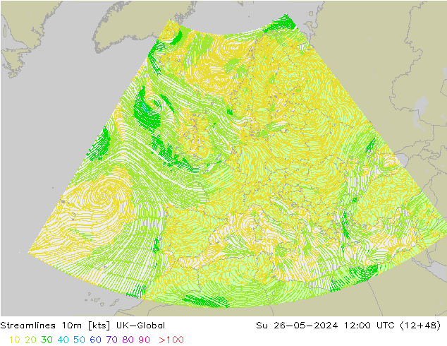 Stromlinien 10m UK-Global So 26.05.2024 12 UTC