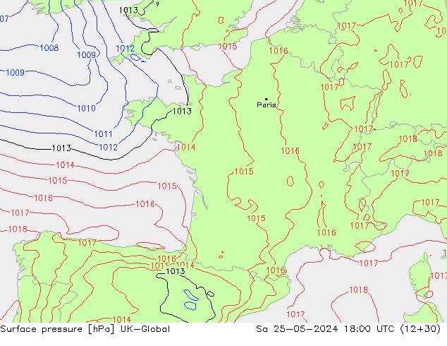 pressão do solo UK-Global Sáb 25.05.2024 18 UTC