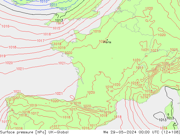 Yer basıncı UK-Global Çar 29.05.2024 00 UTC