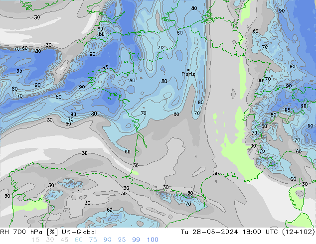 RH 700 hPa UK-Global Ter 28.05.2024 18 UTC