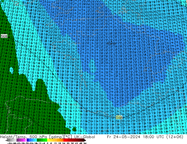 Géop./Temp. 500 hPa UK-Global ven 24.05.2024 18 UTC