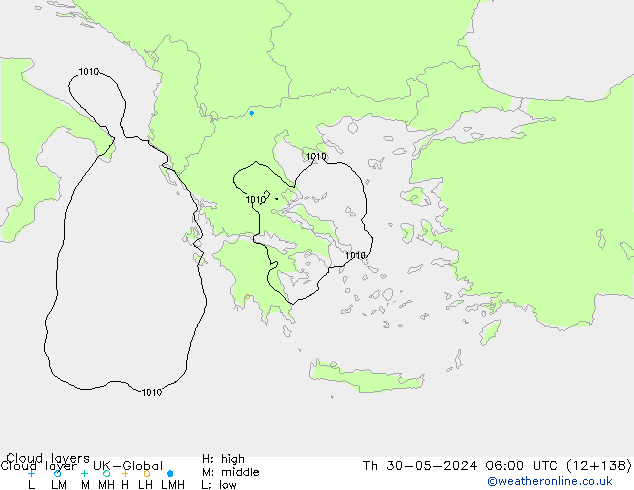 Cloud layer UK-Global jeu 30.05.2024 06 UTC