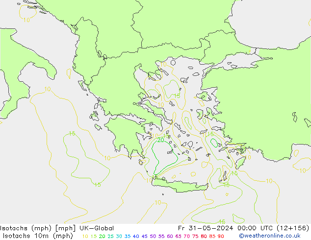 Isotachen (mph) UK-Global vr 31.05.2024 00 UTC