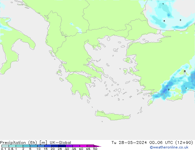 Yağış (6h) UK-Global Sa 28.05.2024 06 UTC