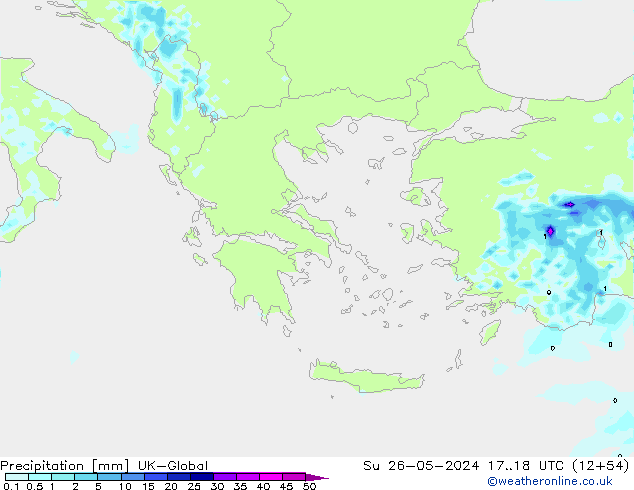 Neerslag UK-Global zo 26.05.2024 18 UTC