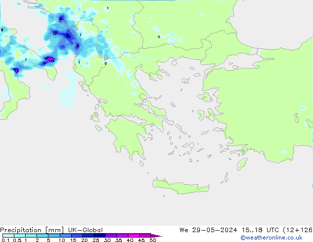 Précipitation UK-Global mer 29.05.2024 18 UTC