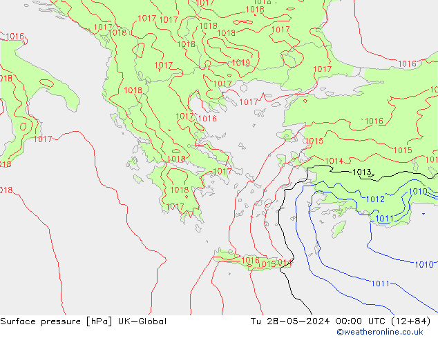 Surface pressure UK-Global Tu 28.05.2024 00 UTC