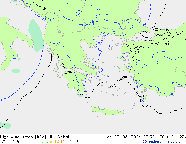 High wind areas UK-Global We 29.05.2024 12 UTC