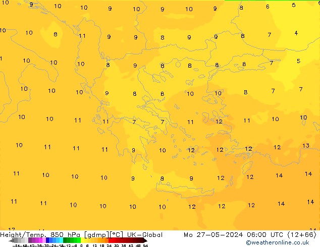 Height/Temp. 850 hPa UK-Global Seg 27.05.2024 06 UTC