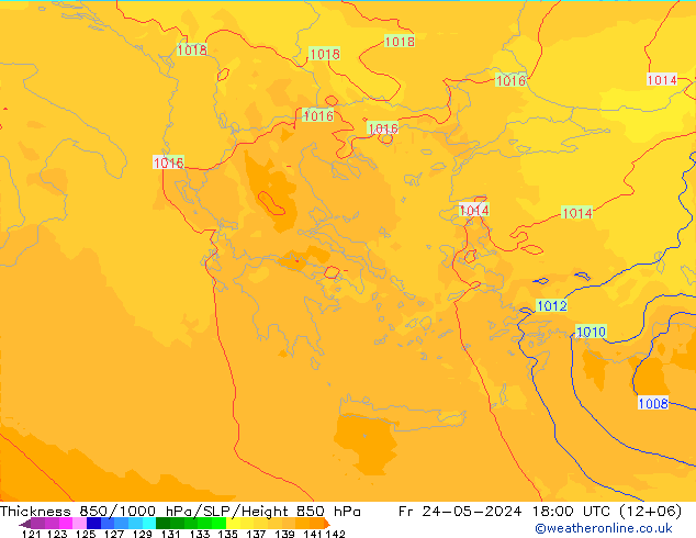 Thck 850-1000 hPa UK-Global Fr 24.05.2024 18 UTC
