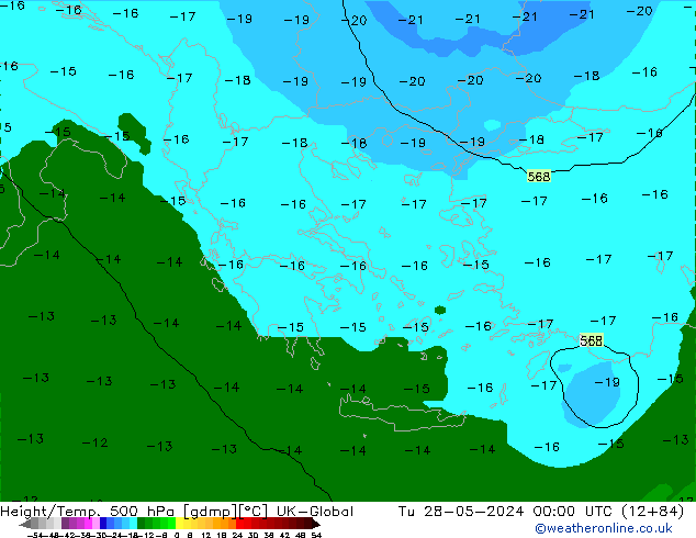 Height/Temp. 500 hPa UK-Global Di 28.05.2024 00 UTC