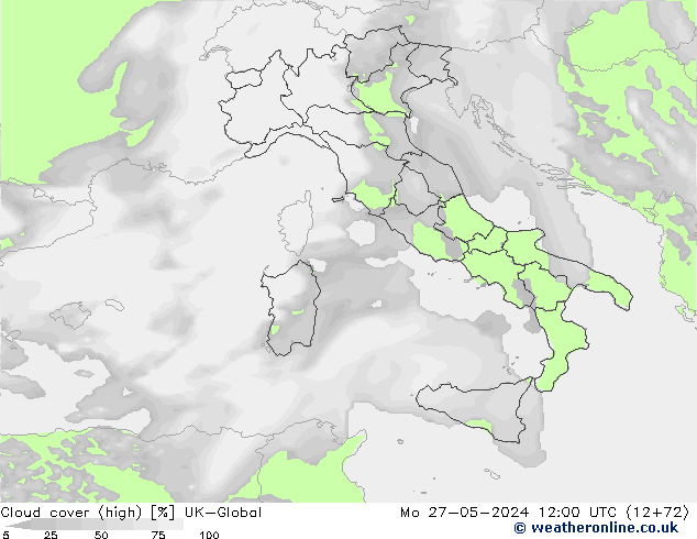 Bewolking (Hoog) UK-Global ma 27.05.2024 12 UTC