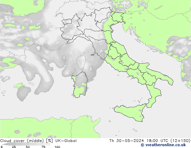 Cloud cover (middle) UK-Global Th 30.05.2024 18 UTC