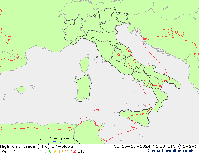 High wind areas UK-Global  25.05.2024 12 UTC