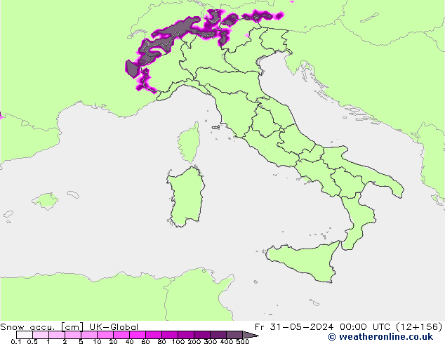 Totale sneeuw UK-Global vr 31.05.2024 00 UTC