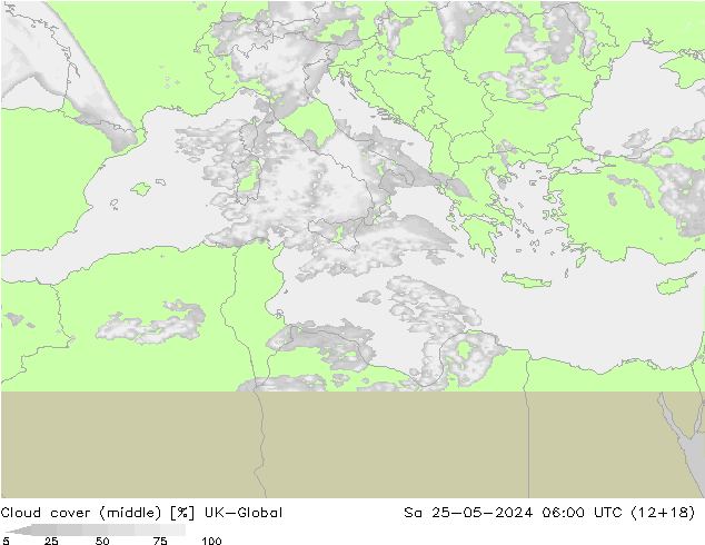 Nuages (moyen) UK-Global sam 25.05.2024 06 UTC