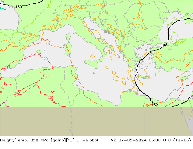 Height/Temp. 850 hPa UK-Global Mo 27.05.2024 06 UTC