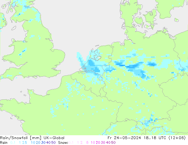 Rain/Snowfall UK-Global ven 24.05.2024 18 UTC