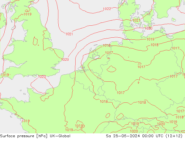 Surface pressure UK-Global Sa 25.05.2024 00 UTC