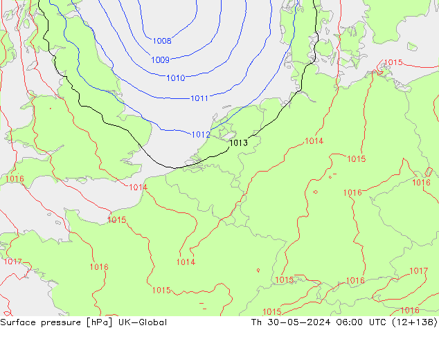 приземное давление UK-Global чт 30.05.2024 06 UTC