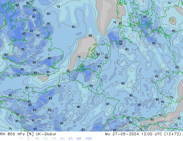 RH 850 hPa UK-Global Seg 27.05.2024 12 UTC