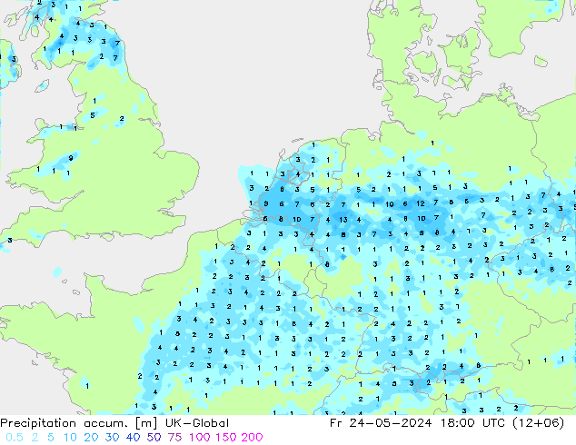 Precipitación acum. UK-Global vie 24.05.2024 18 UTC