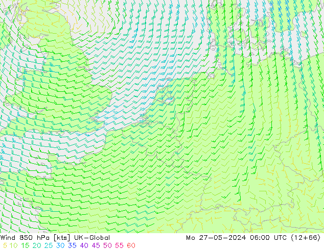 Wind 850 hPa UK-Global Mo 27.05.2024 06 UTC