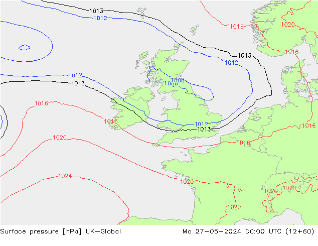 pressão do solo UK-Global Seg 27.05.2024 00 UTC