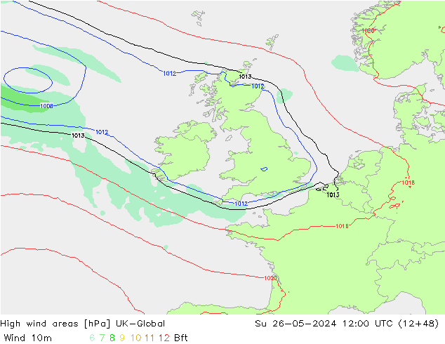 High wind areas UK-Global Su 26.05.2024 12 UTC
