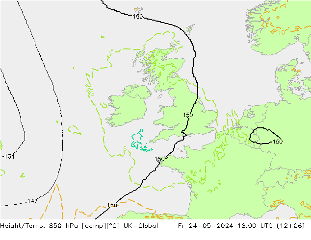 Yükseklik/Sıc. 850 hPa UK-Global Cu 24.05.2024 18 UTC