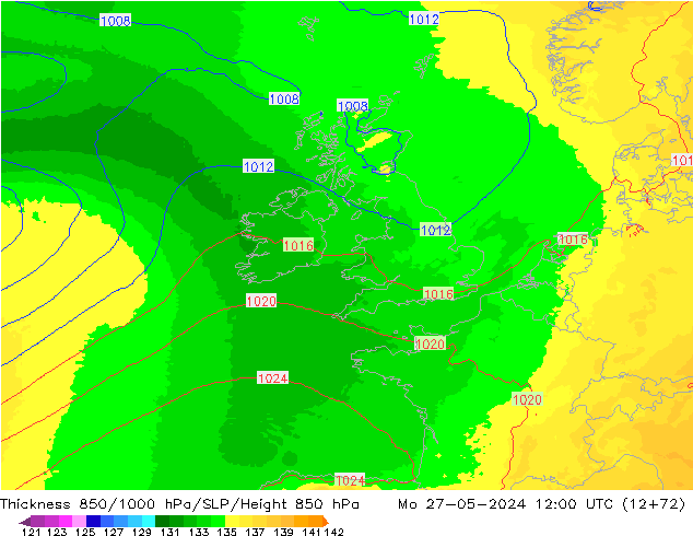 Thck 850-1000 hPa UK-Global Seg 27.05.2024 12 UTC