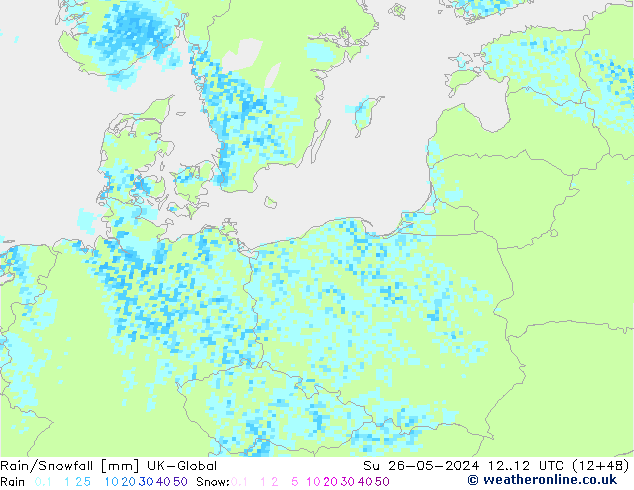 Rain/Snowfall UK-Global Вс 26.05.2024 12 UTC