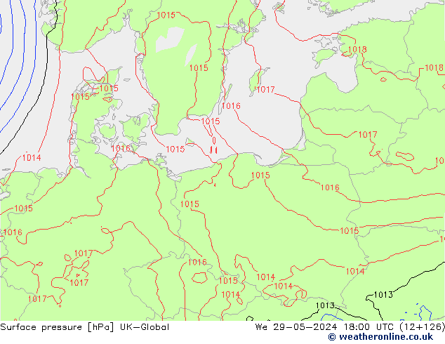 приземное давление UK-Global ср 29.05.2024 18 UTC