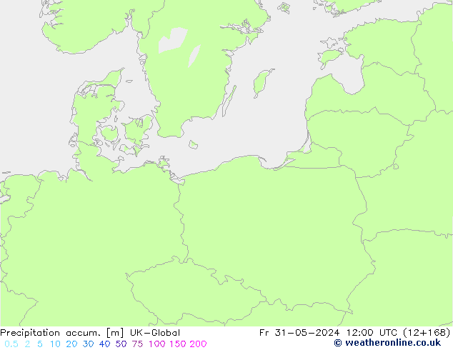 Precipitation accum. UK-Global Sex 31.05.2024 12 UTC