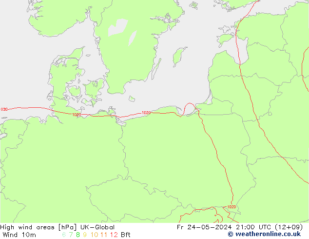 High wind areas UK-Global Pá 24.05.2024 21 UTC