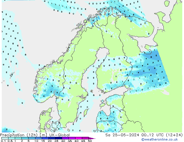 Precipitation (12h) UK-Global Sa 25.05.2024 12 UTC