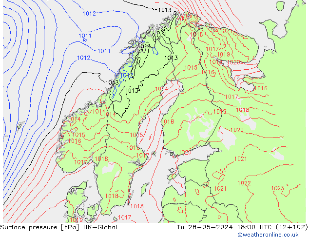 pressão do solo UK-Global Ter 28.05.2024 18 UTC