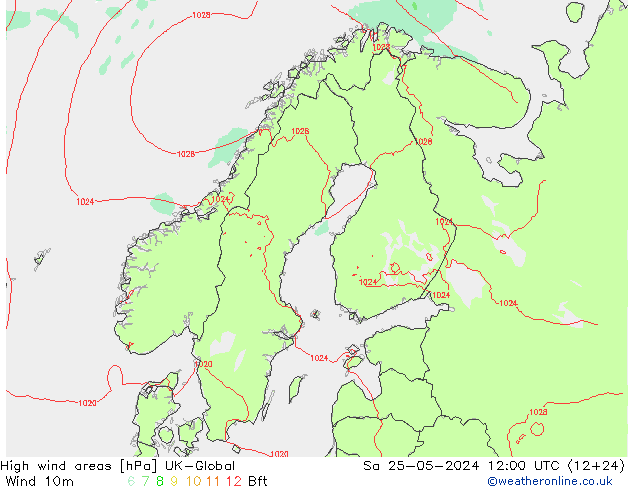 High wind areas UK-Global Sa 25.05.2024 12 UTC