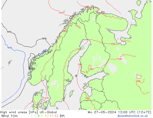 High wind areas UK-Global Po 27.05.2024 12 UTC