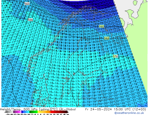 Height/Temp. 500 hPa UK-Global Pá 24.05.2024 15 UTC