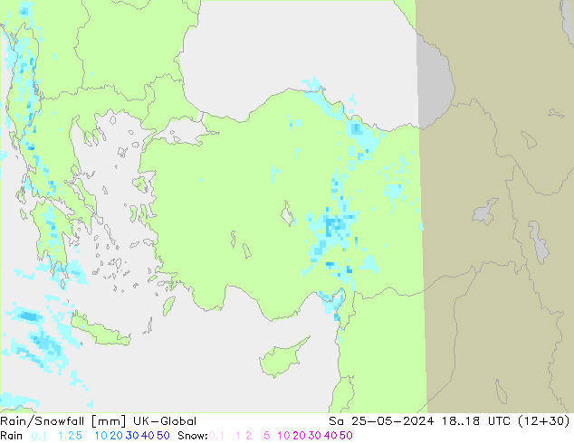 Rain/Snowfall UK-Global Sa 25.05.2024 18 UTC