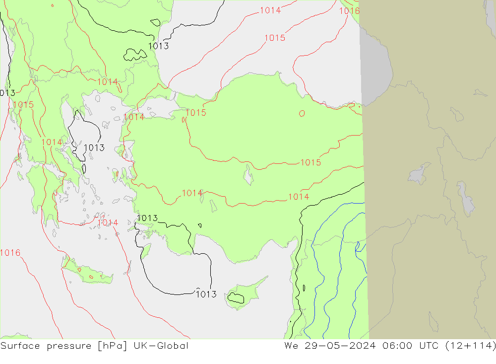 Yer basıncı UK-Global Çar 29.05.2024 06 UTC